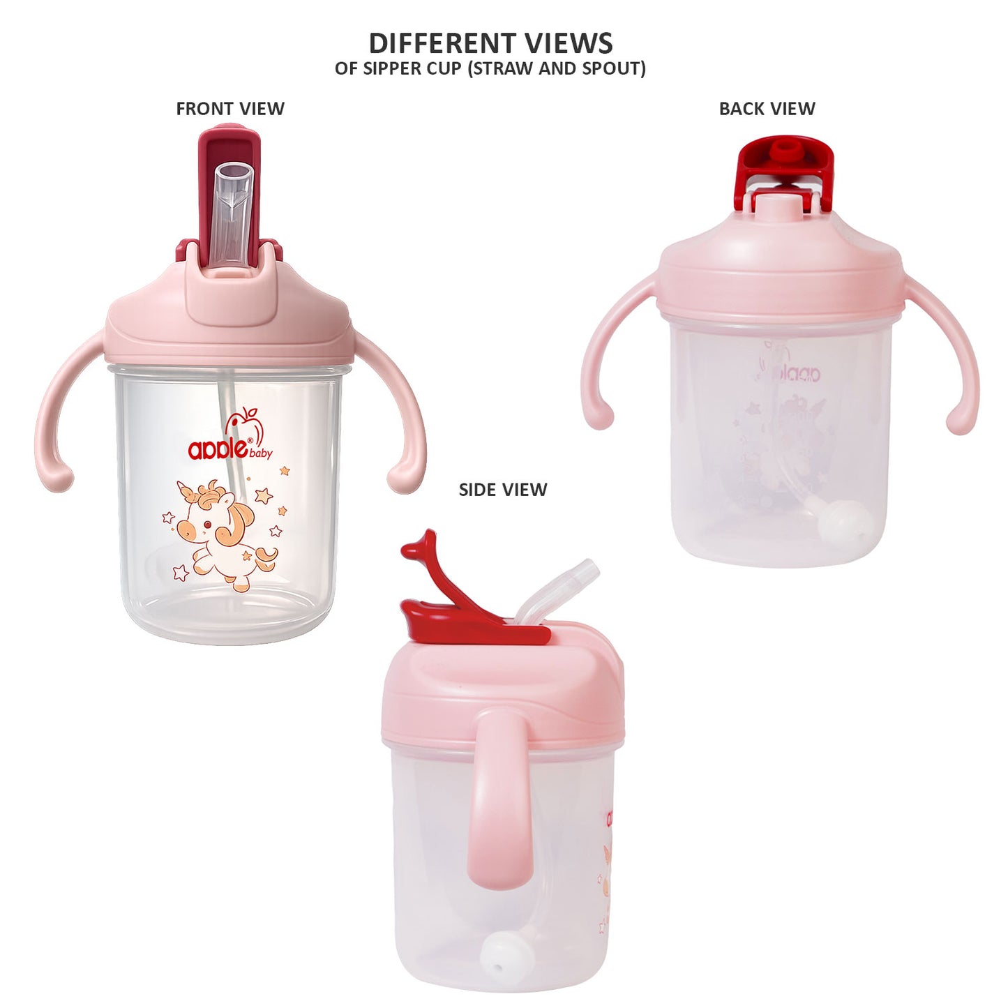 2 in 1 Straw & Spout Cup for Kids | Leak-Proof Training Cup AC441