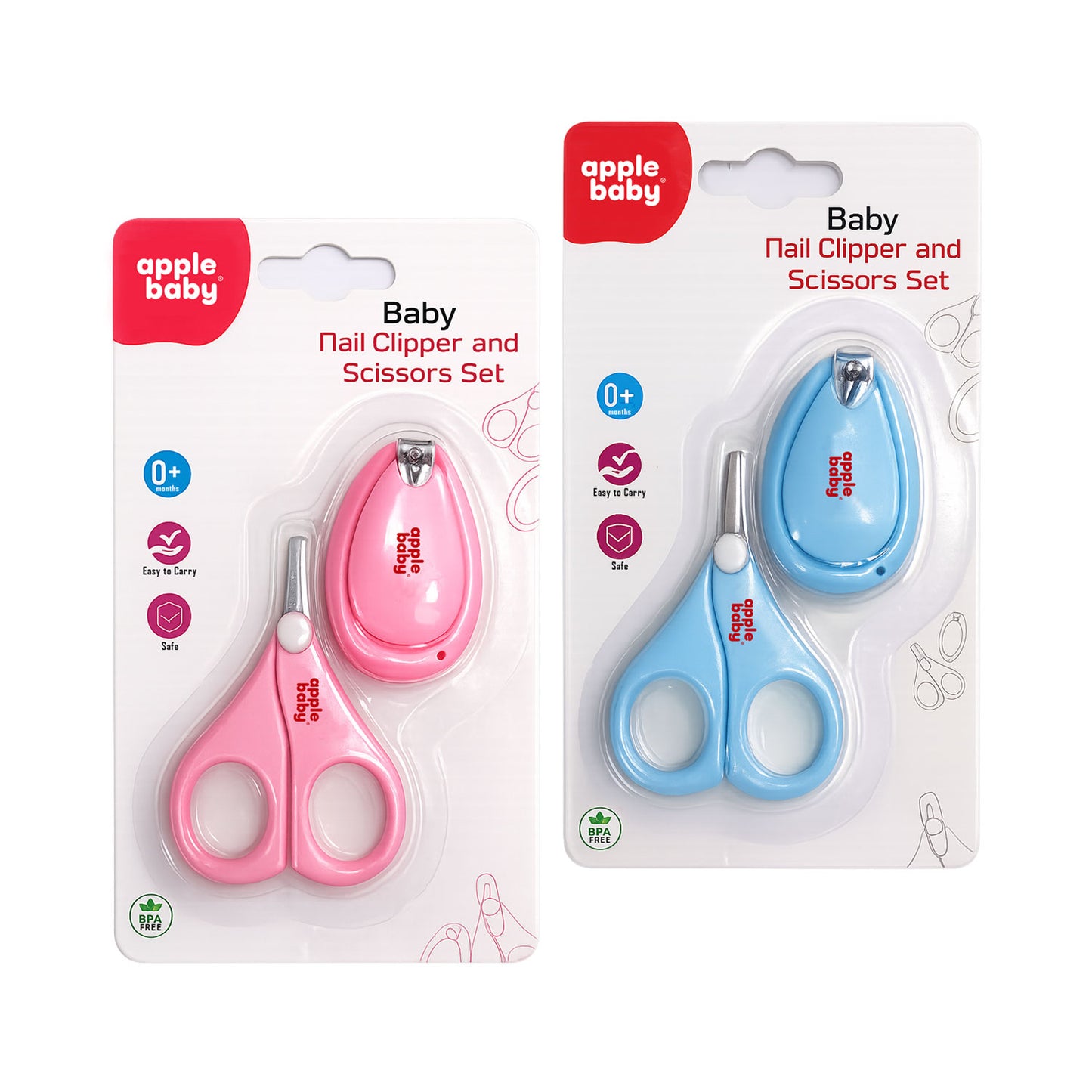 Apple Baby Nail Clipper with Scissors set (Pack of 2) AC448