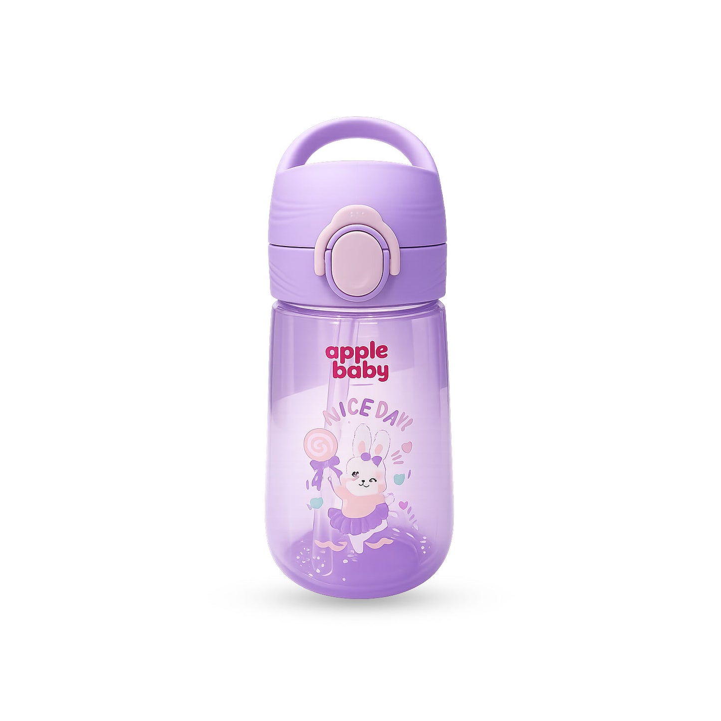 Apple Baby 380ml Flip Top Sipper Bottle for Kids | BPA Free Straw Water Bottle AC475