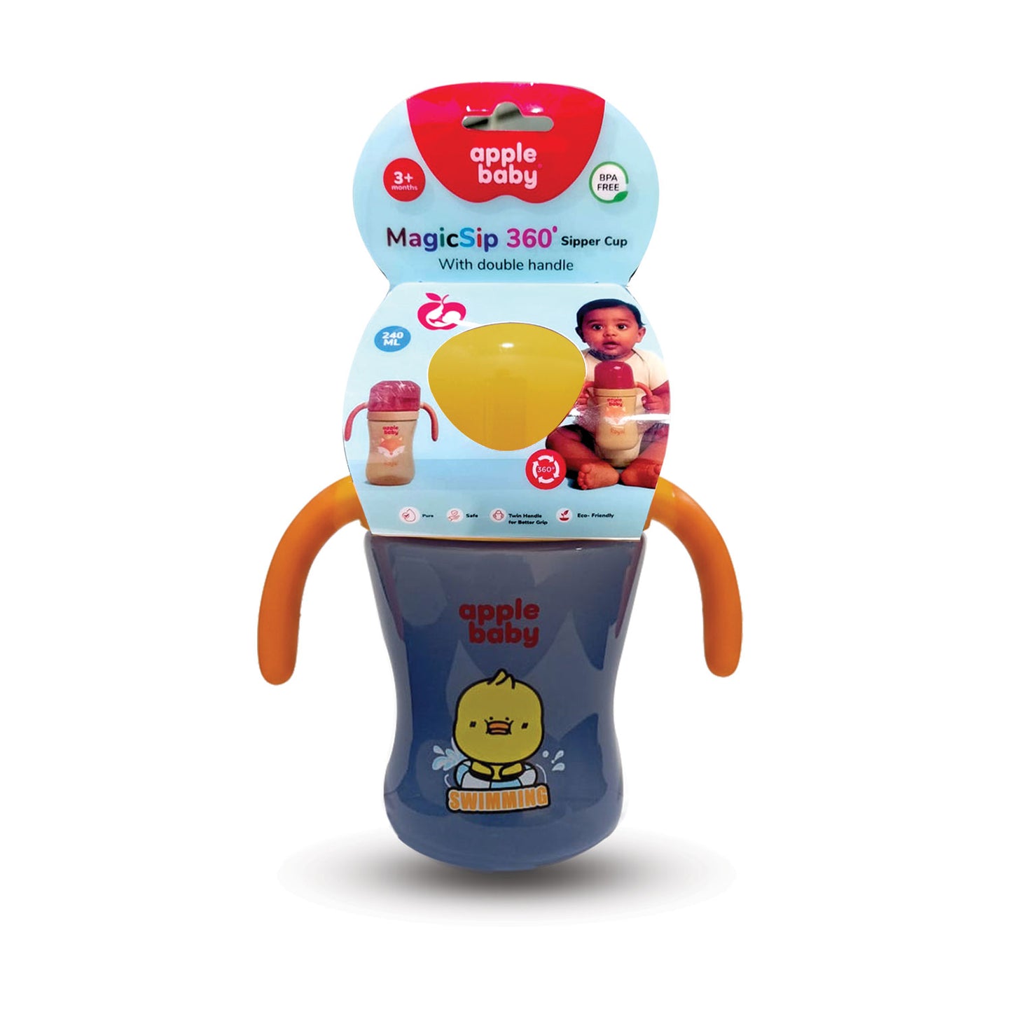 360° Spill-Proof Sipper Cup with Double Handles AC476