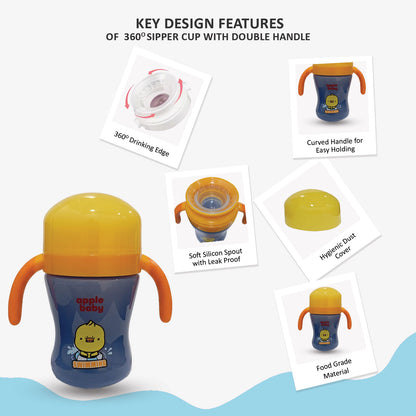 360° Spill-Proof Sipper Cup with Double Handles AC476