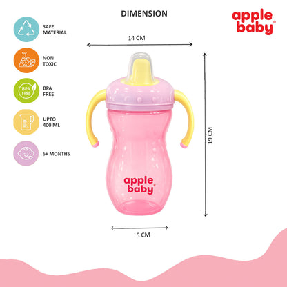 Apple Baby Hard Spout Sipper Cup for Babies & Toddlers | Leak-Proof Training Cup with Handles AC477 (Pack of 2))