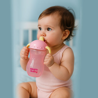 Apple Baby Hard Spout Sipper Cup for Babies & Toddlers | Leak-Proof Training Cup with Handles AC477 (Pack of 2))