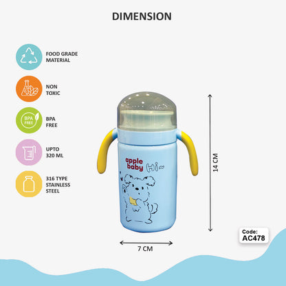 Apple Baby 360° Stainless Steel Sipper Cup for Babies – Easy-Sip Training Cup AC478