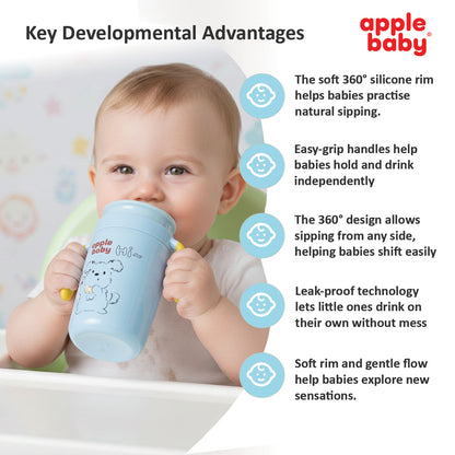 Apple Baby 360° Stainless Steel Sipper Cup for Babies – Easy-Sip Training Cup AC478