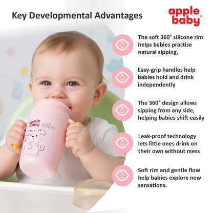 Apple Baby 360° Stainless Steel Sipper Cup for Babies – Easy-Sip Training Cup AC478