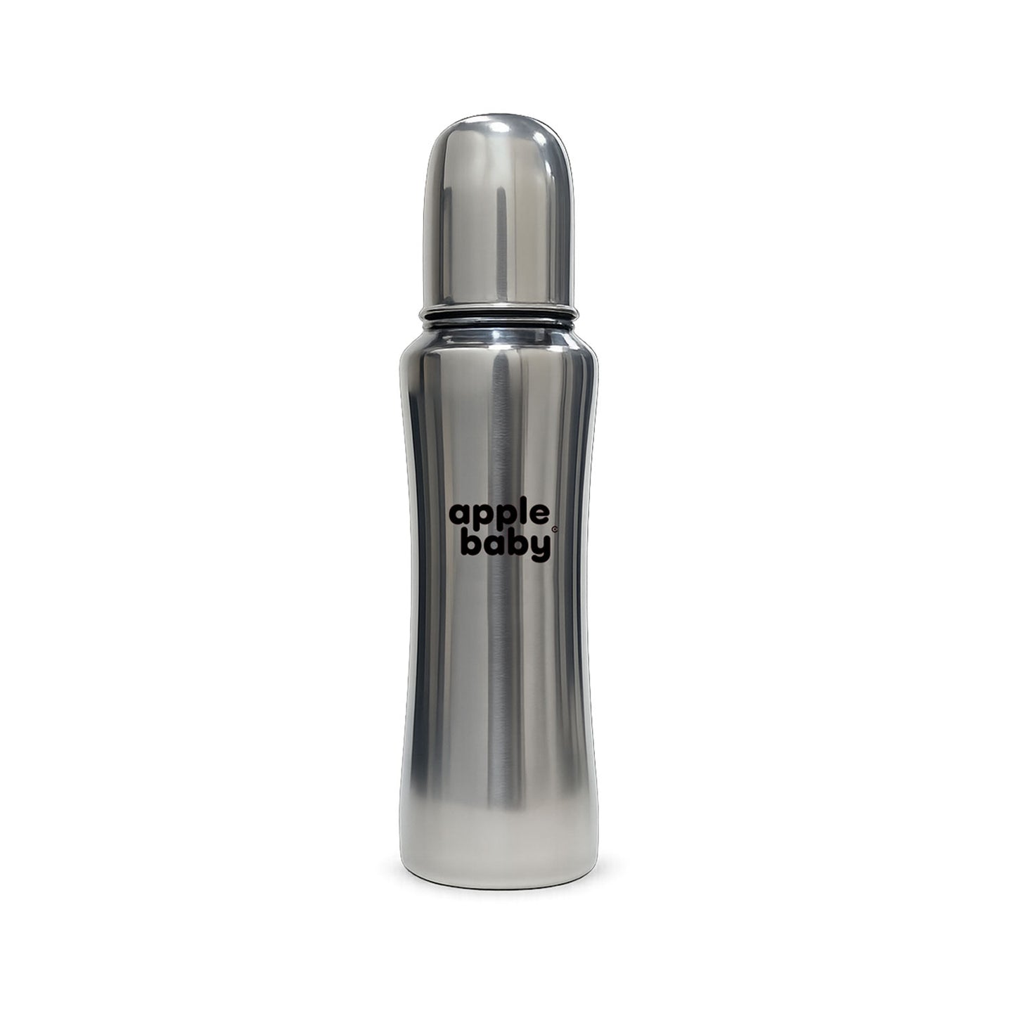 Apple Baby Stainless Steel Feeding Bottle 240ml | BPA-Free Baby Milk Bottle with Soft Silicone Nipple | Food-Grade Steel Feeding Bottle AC482
