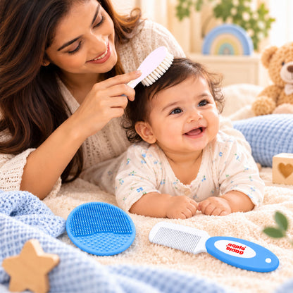 Apple Baby Grooming Brush, Hair Comb & Massage Pad Set AC492