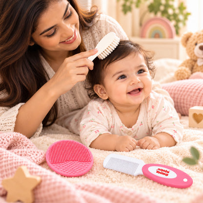 Apple Baby Grooming Brush, Hair Comb & Massage Pad Set AC492