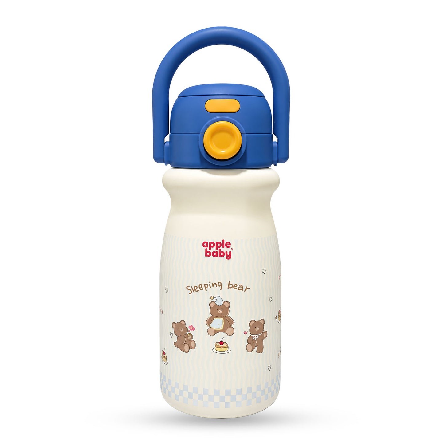 Apple Baby 2-in-1 Stainless Steel Sipper Bottle 500ml with Straw & Flip-Top Lid | Leak-Proof BPA-Free Sippy for Toddlers & Kids | 304 Stainless Steel, One-Touch Open, Carry Handle AC493