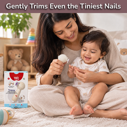 Apple Baby Trimsy Baby Nail Trimmer, Electric Nail Filer with 2 Speed Settings, Built-In Light, USB Rechargeable with Baby Nail Clipper Attachment AC494