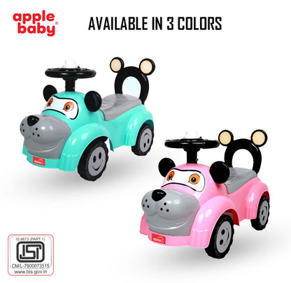 Apple Baby Toby Ride-On Push Car | Cartoon Dog Toddler Toy | Foot-to-Floor Walker with Smiley Wheels AR131