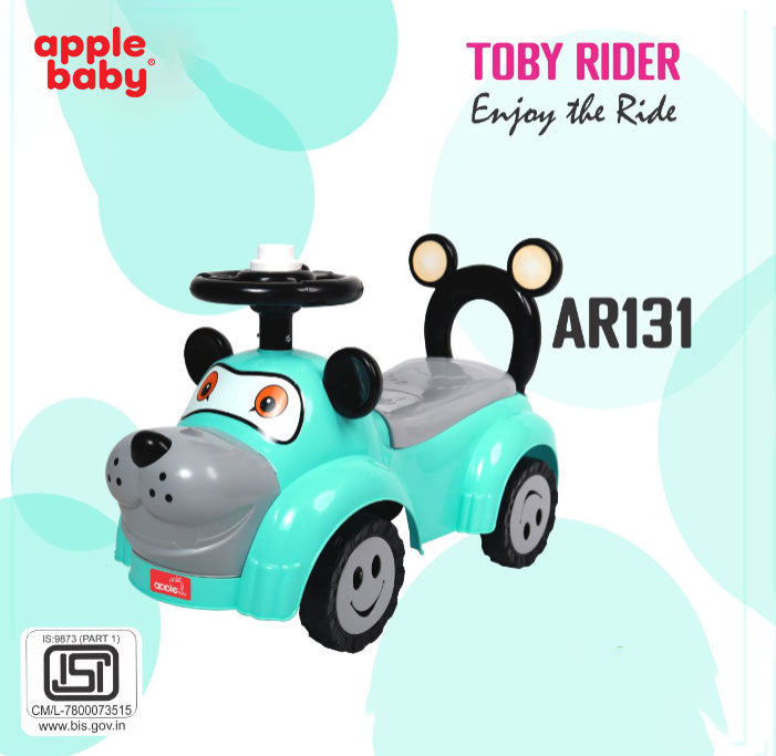 Apple Baby Toby Ride-On Push Car | Cartoon Dog Toddler Toy | Foot-to-Floor Walker with Smiley Wheels AR131