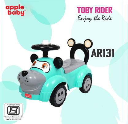 Apple Baby Toby Ride-On Push Car | Cartoon Dog Toddler Toy | Foot-to-Floor Walker with Smiley Wheels AR131