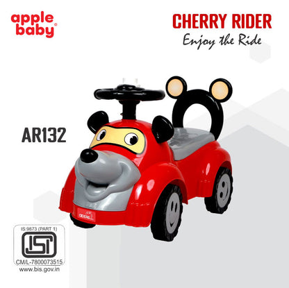 Apple Baby Cheery Ride-On Push Car | Red Dog Design | Foot-to-Floor Walker Toy | Ages 1-3 AR132