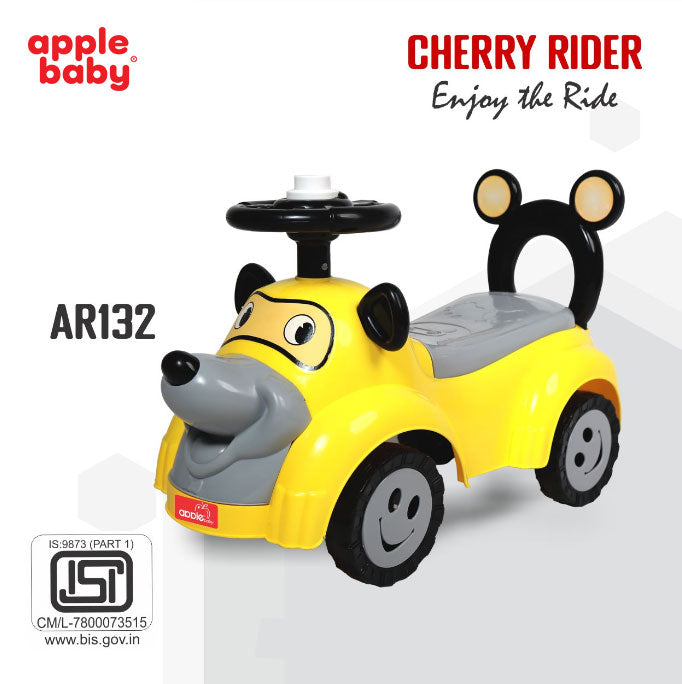 Apple Baby Cheery Ride-On Push Car | Red Dog Design | Foot-to-Floor Walker Toy | Ages 1-3 AR132