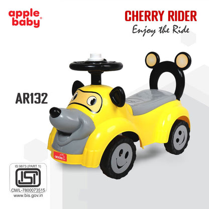 Apple Baby Cheery Ride-On Push Car | Red Dog Design | Foot-to-Floor Walker Toy | Ages 1-3 AR132