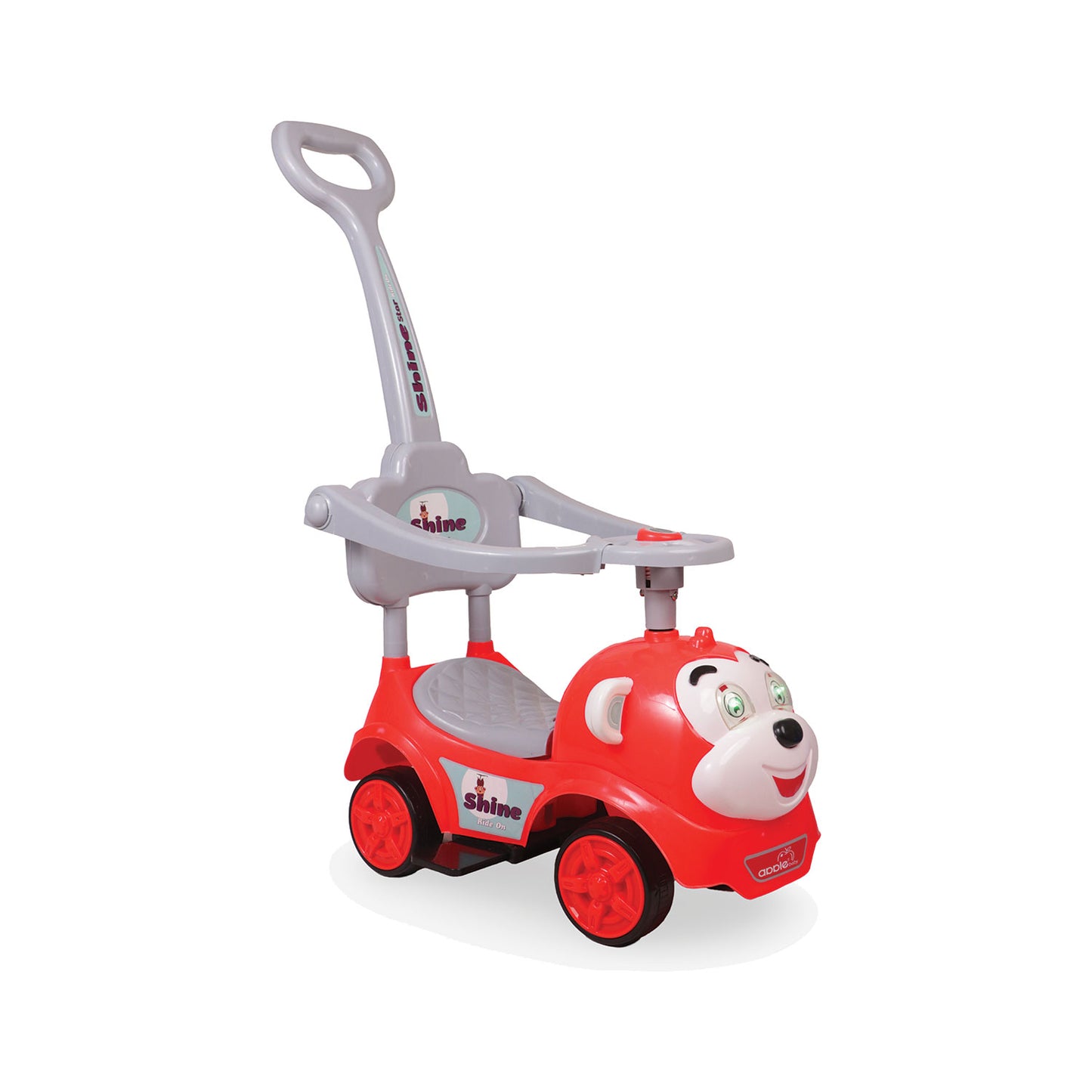 Apple Baby Shine Star 3-in-1 Ride-On Push Car | with Parent Handle & Safety Guardrail | Toddler Stroller Toy AR139