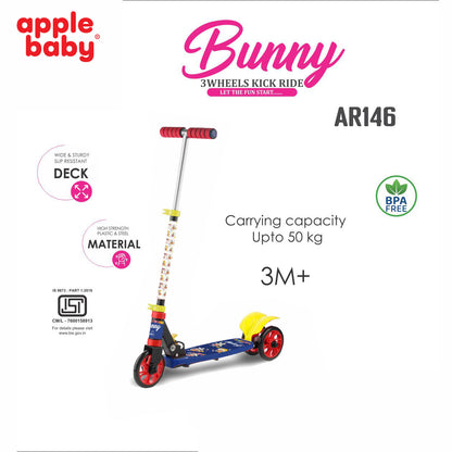 AR146 Bunny 3 Wheels Kick Ride Kids Scooter