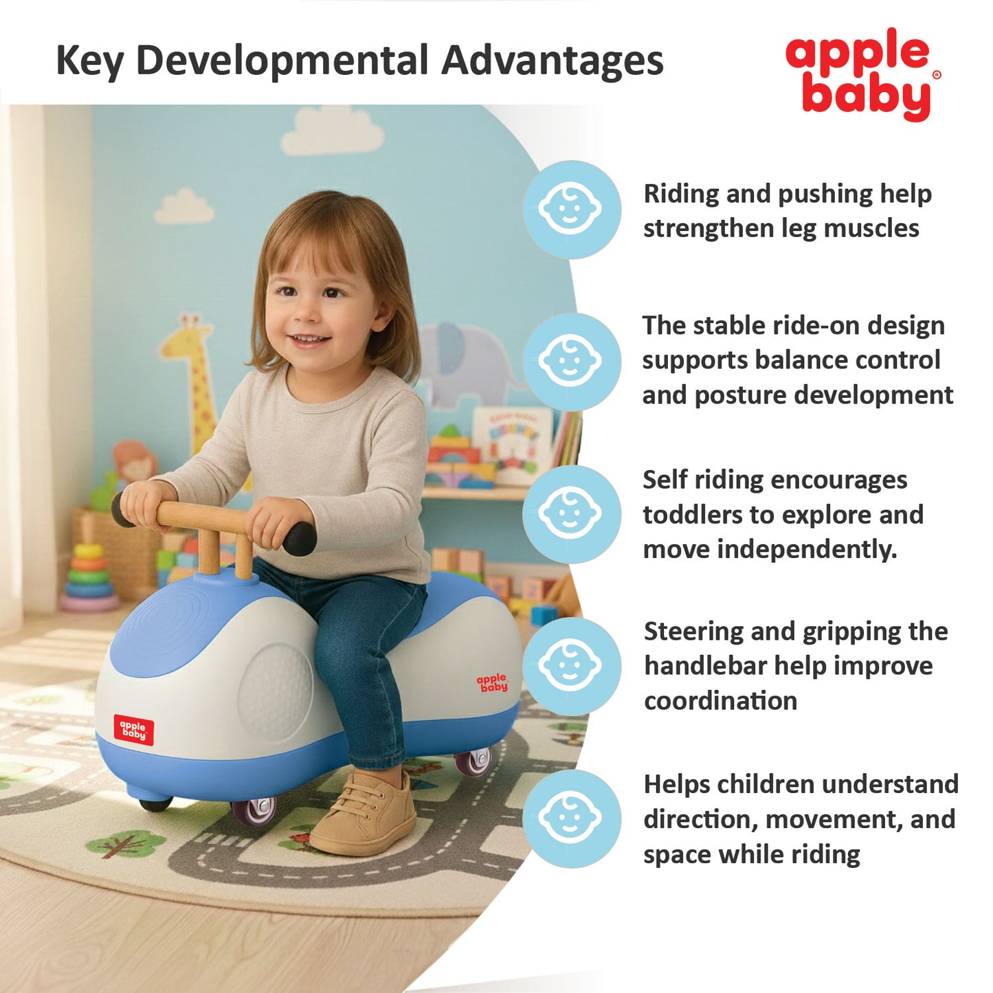 Zoomi Car | Safe & Durable Indoor Ride On for Kids AR154