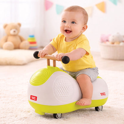 Apple Baby Zoomie Car | 360° Spin Ride-On Toy | Multi-Directional Caster Wheels | Wooden-Style Handle AR154