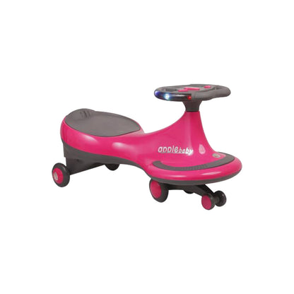 Apple Baby Magic Twist Car | Swing Wiggle Ride-On | LED Light & Music Steering Wheel | Silent Wheels BS116