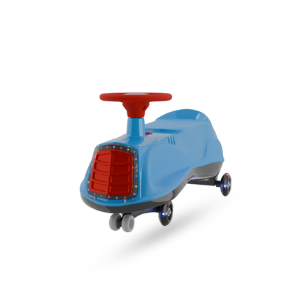 Apple Baby Terry Swing Car | LED Light-Up Grille & Wheels | Musical Twist Ride-On Toy | Ages 3+