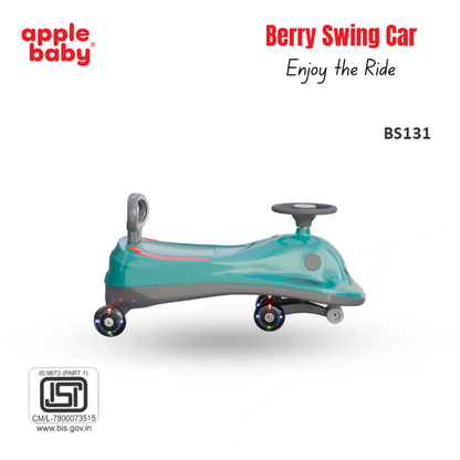 Apple Baby Berry Swing Car | Twist Ride-On Toy with LED Wheels | Musical Steering Wheel | Ages 2-5 BS131