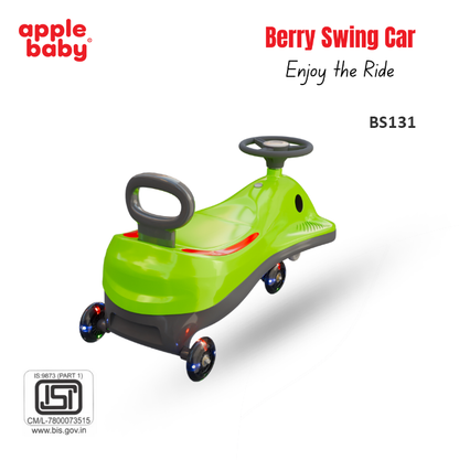 Apple Baby Berry Swing Car | Twist Ride-On Toy with LED Wheels | Musical Steering Wheel | Ages 2-5 BS131