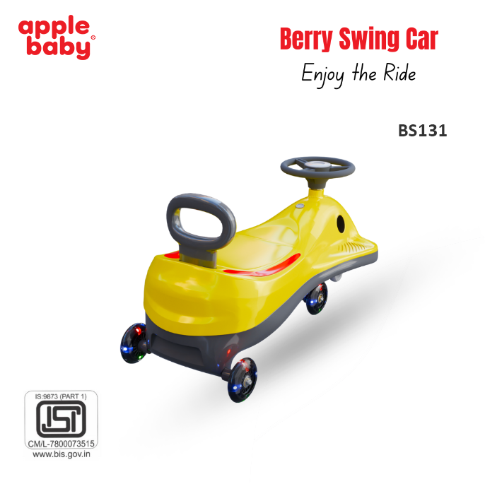 Apple Baby Berry Swing Car | Twist Ride-On Toy with LED Wheels | Musical Steering Wheel | Ages 2-5 BS131