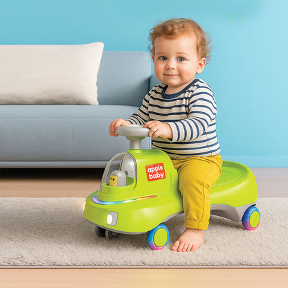 Apple Baby Spacey Scooter Twist Car | LED Light-Up Wheels & Astronaut Cockpit | Wiggle Ride-On Toy BS135