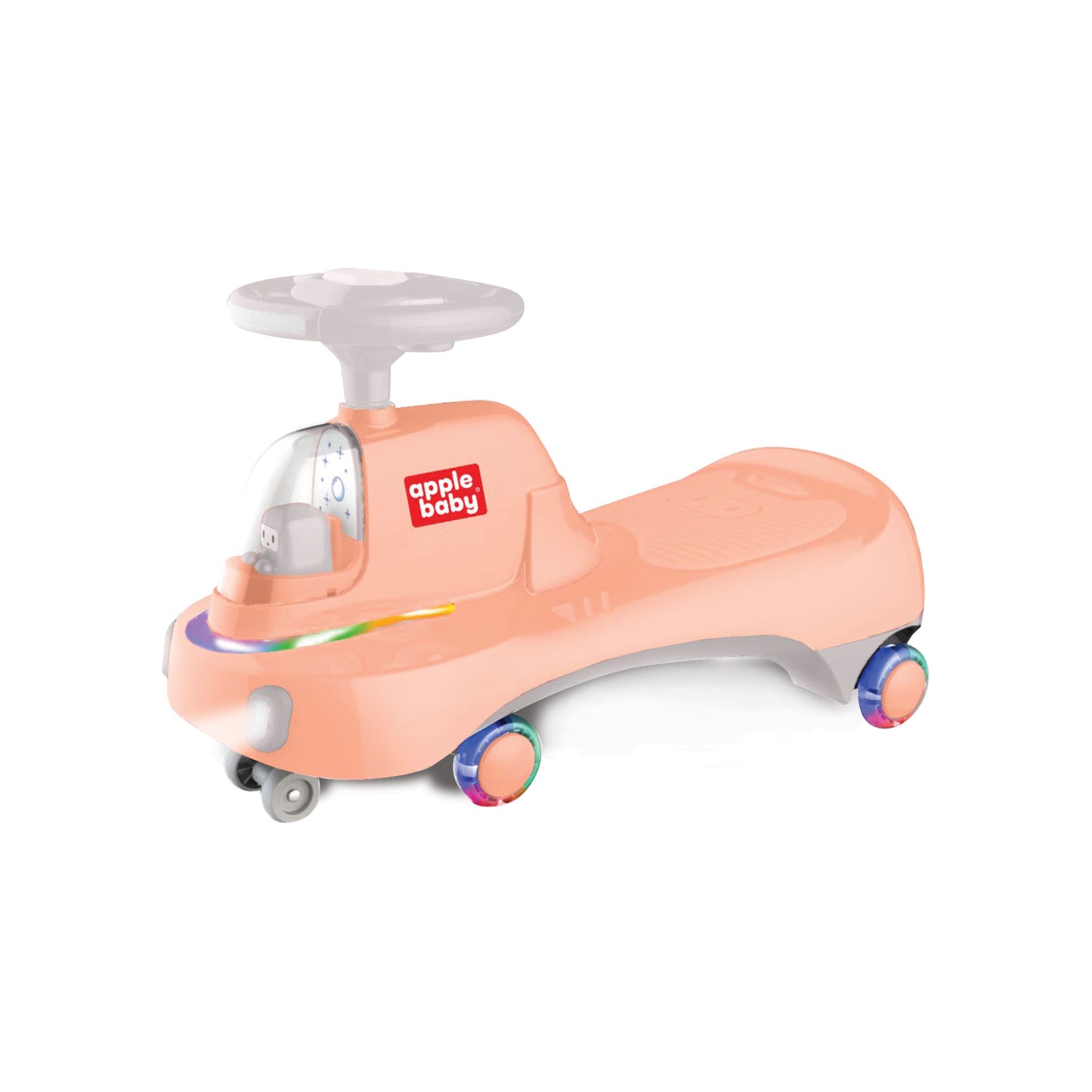 Apple Baby Spacey Scooter Twist Car | LED Light-Up Wheels & Astronaut Cockpit | Wiggle Ride-On Toy BS135