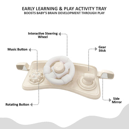 Apple Baby Walker with Music Tray & Comfortable Seat | Foldable Baby Activity Walker BW153