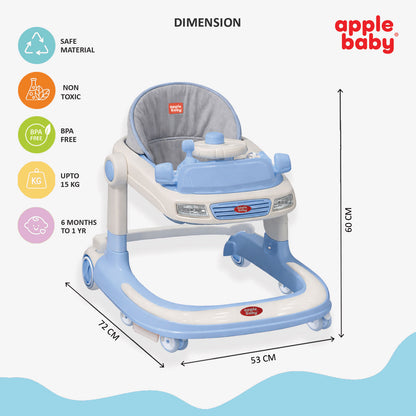 Apple Baby Walker with Music Tray & Comfortable Seat | Foldable Baby Activity Walker BW153