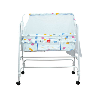 Apple Baby Blossom Baby Cradle with Swing Function & Wheels | Safe Sleeping Cot for Newborn Babies BB117