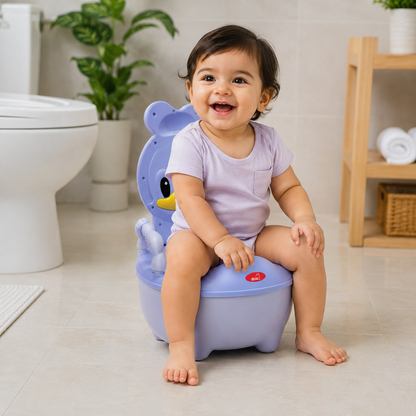 Apple Baby Duck Design Baby Potty Seat with High Back Support, Anti-Slip Base & Removable Inner Pot PS1046