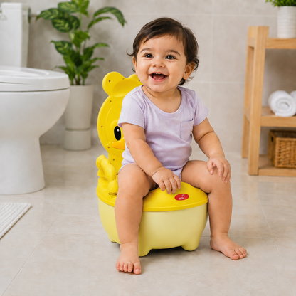 Apple Baby Duck Design Baby Potty Seat with High Back Support, Anti-Slip Base & Removable Inner Pot PS1046
