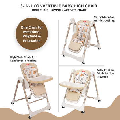 BC138 Multi-functional High-Chair Cum Swing
