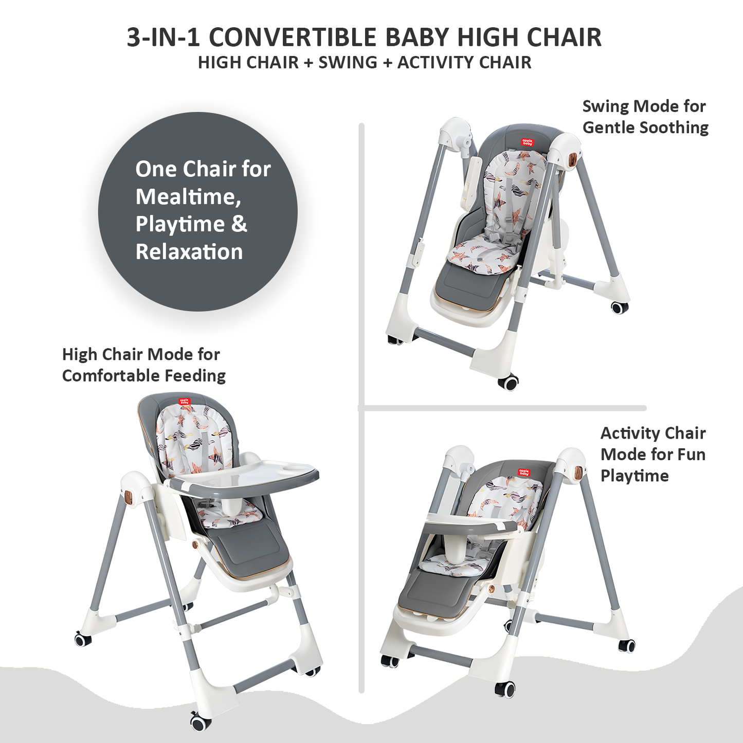 BC138 Multi-functional High-Chair Cum Swing