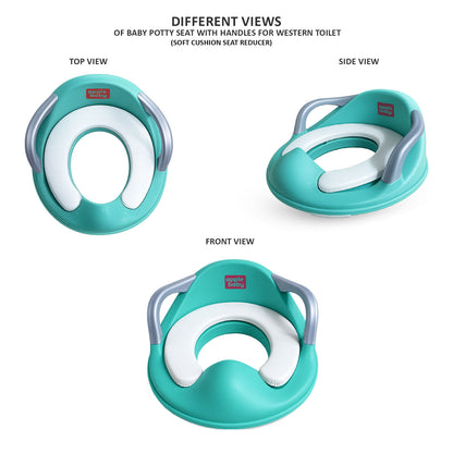 Apple Baby Kids Potty Training Seat with Handles for Western Toilet | Comfortable & Anti-Slip Baby Toilet Trainer PS1067