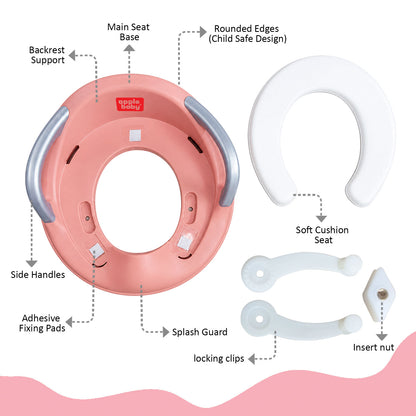 Apple Baby Kids Potty Training Seat with Handles for Western Toilet | Comfortable & Anti-Slip Baby Toilet Trainer PS1067