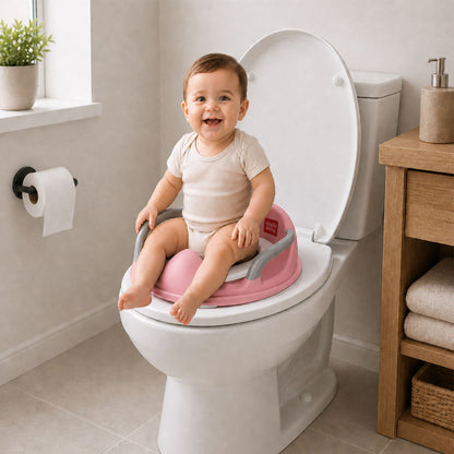 Apple Baby Kids Potty Training Seat with Handles for Western Toilet | Comfortable & Anti-Slip Baby Toilet Trainer PS1067
