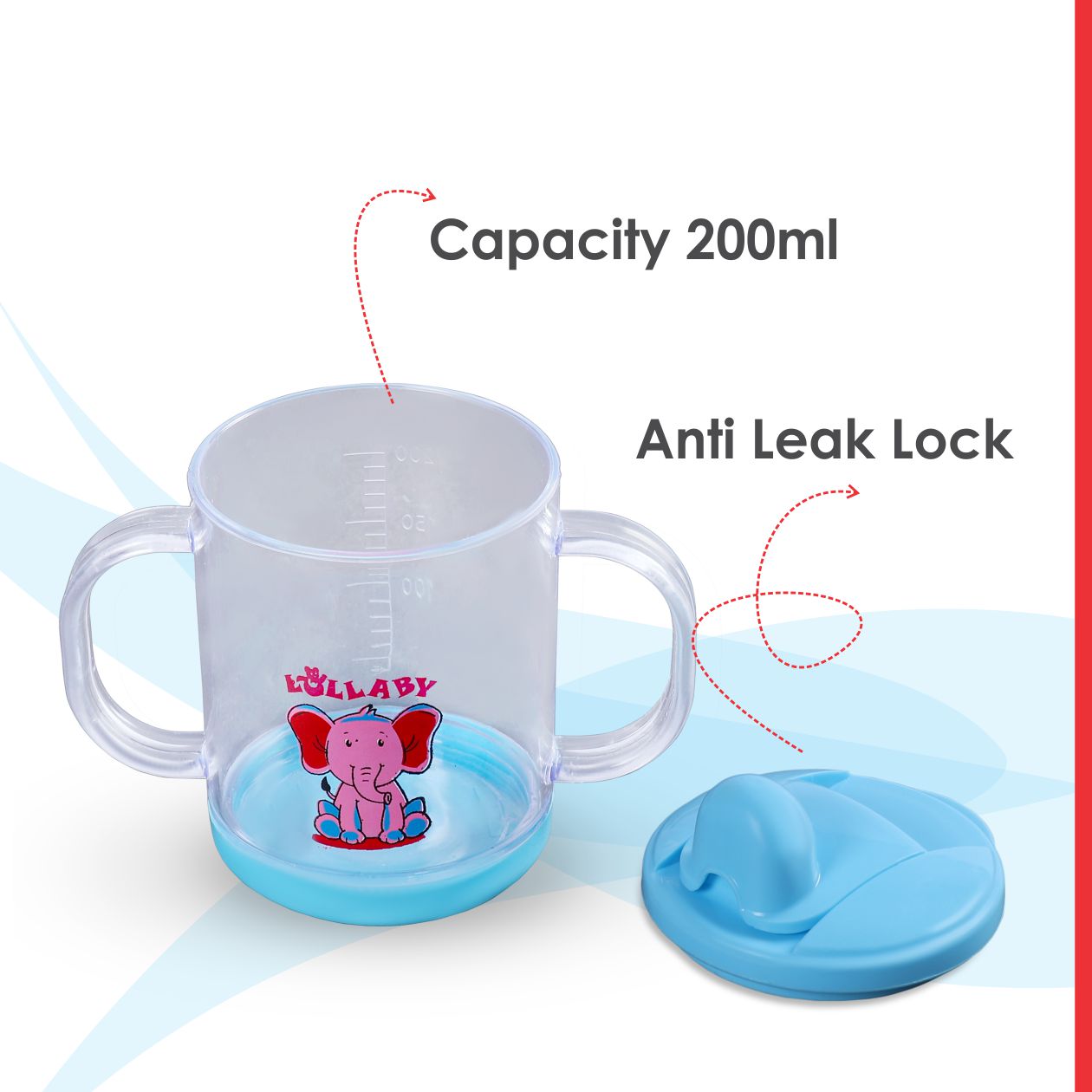 TWO HANDLE HARD SPOUT CUP 200ml_LB1007(Pack of 2)