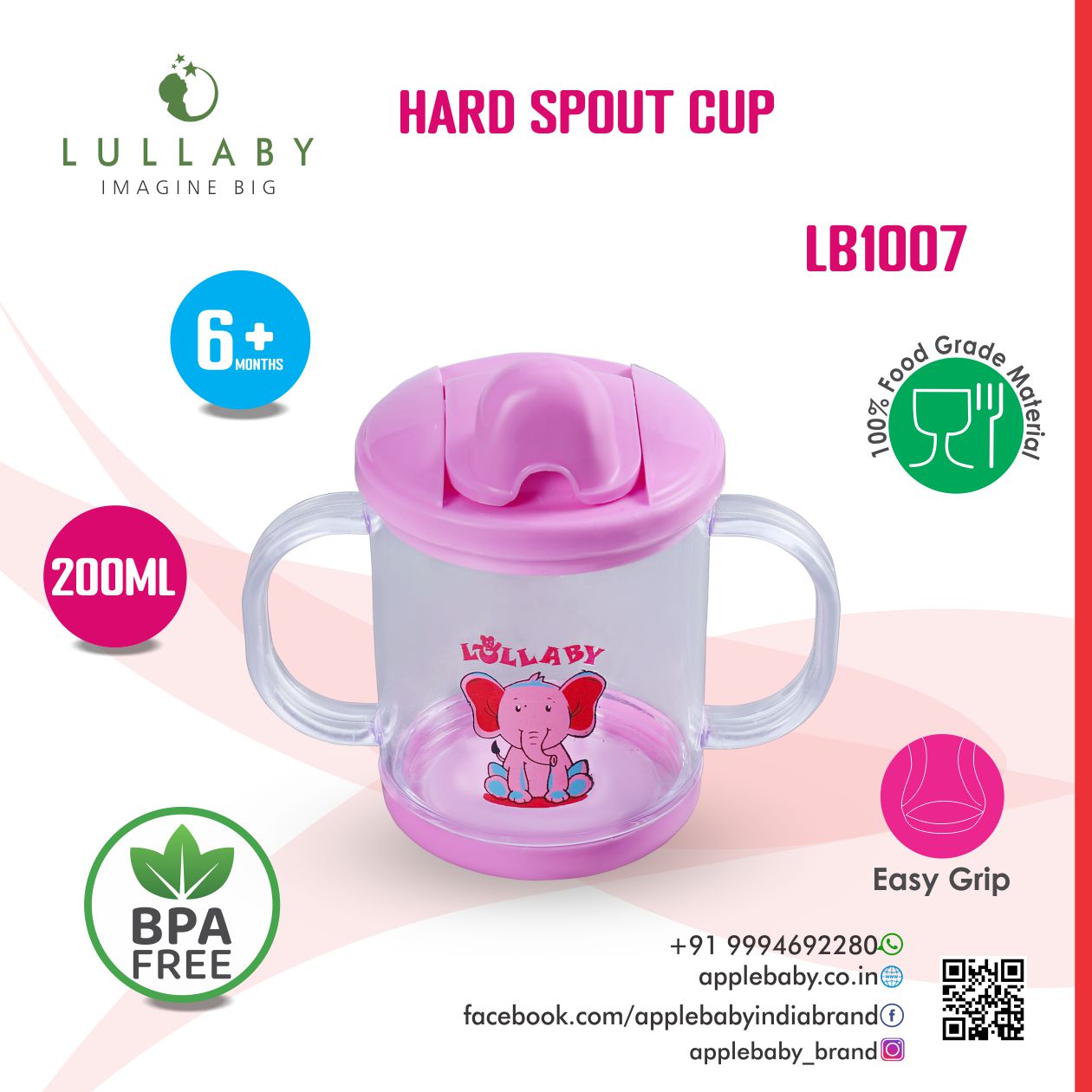 TWO HANDLE HARD SPOUT CUP 200ml_LB1007(Pack of 2)