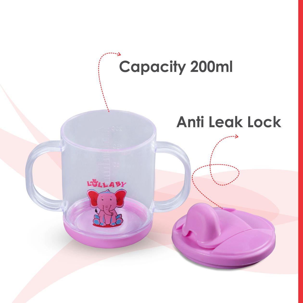 TWO HANDLE HARD SPOUT CUP 200ml_LB1007(Pack of 2)