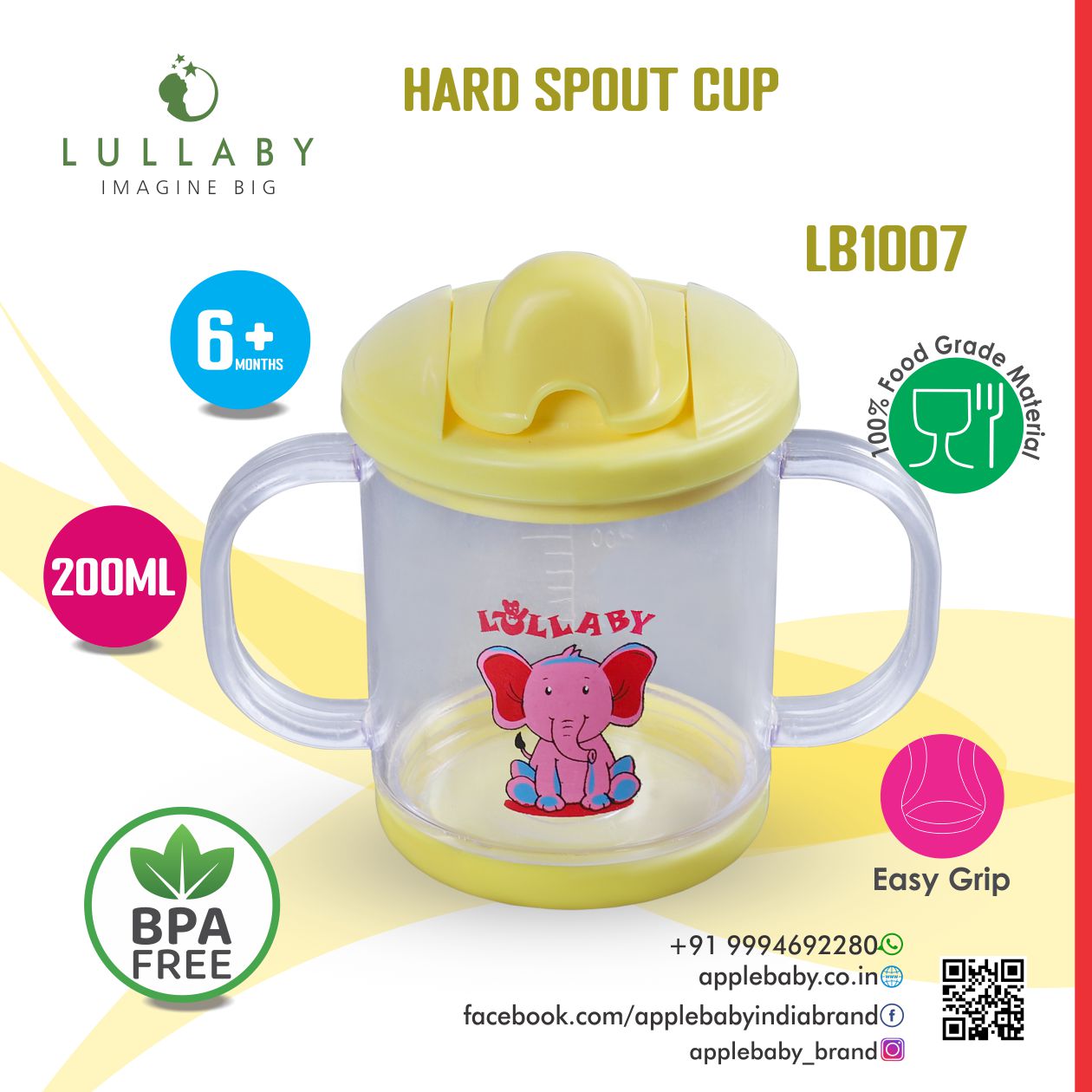 TWO HANDLE HARD SPOUT CUP 200ml_LB1007(Pack of 2)