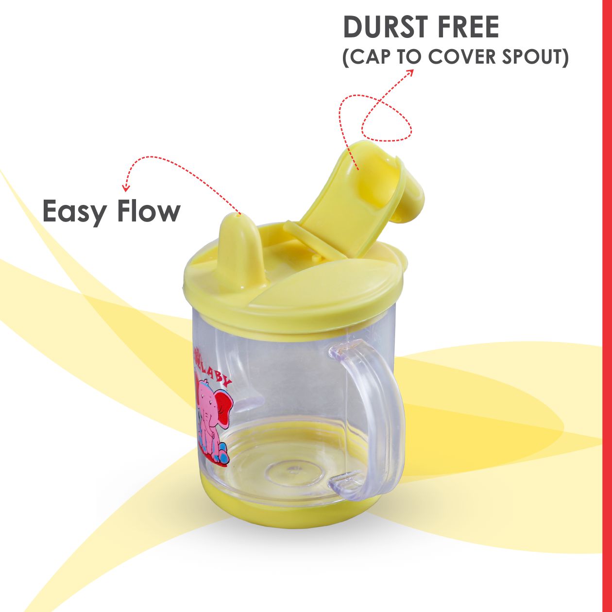 TWO HANDLE HARD SPOUT CUP 200ml_LB1007(Pack of 3)