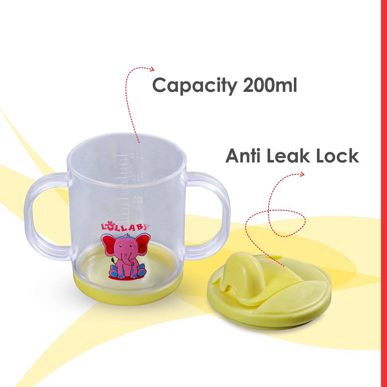 TWO HANDLE HARD SPOUT CUP 200ml_LB1007(Pack of 2)