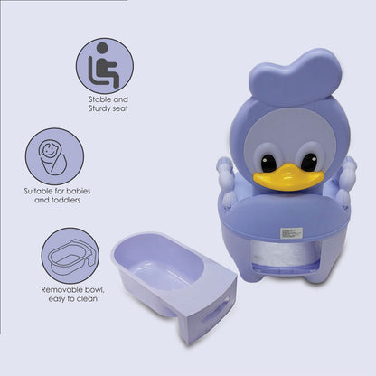 Apple Baby Duck Design Baby Potty Seat with High Back Support, Anti-Slip Base & Removable Inner Pot PS1046