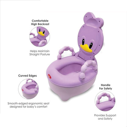 Apple Baby Duck Design Baby Potty Seat with High Back Support, Anti-Slip Base & Removable Inner Pot PS1046